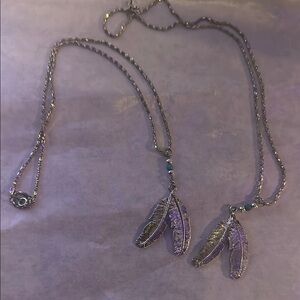 Elegant Silver Feather Pendant Necklace